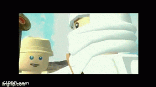 Lego Characters Standing Next To Each Other GIF