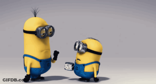 Minions Standing With Mask GIF