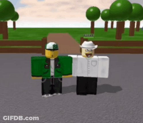 Roblox Characters Standing In Park GIF