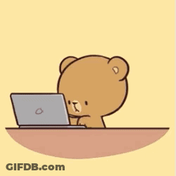 A Couple Of Teddy Bears Are Hugging Each Other While Sitting On A Table . GIF