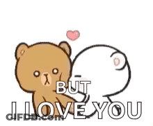 A Couple Of Teddy Bears Are Kissing Each Other And Holding A Heart . GIF