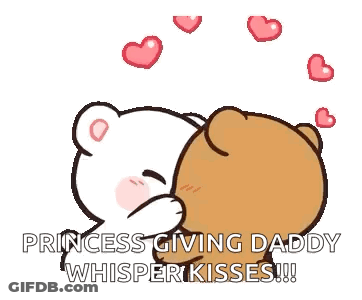 A Couple Of Teddy Bears Are Kissing Each Other With Hearts Surrounding Them . GIF