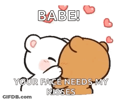 A Couple Of Teddy Bears Hugging Each Other With Hearts Coming Out Of Their Heads . GIF