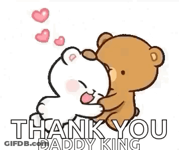 A Couple Of Teddy Bears Hugging Each Other With Hearts Coming Out Of Their Mouths . GIF