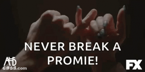 A Couple Of Women Making A Pinky Promise With Their Fingers . GIF