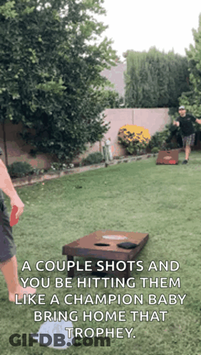 A Couple Shots And You 'Re Hitting Them Like A Champion Baby Bring Home That Trophy GIF