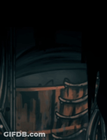 A Creep Poster With A Cartoon Character And A Monster GIF