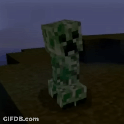 Minecraft Creeper Sitting On Ground GIF