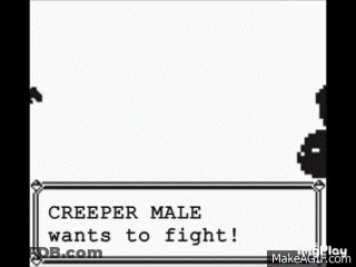 A Creeper Male Wants To Fight A Creeper Male In A Pokemon Game . GIF