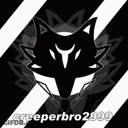 A Creeperbro2999 Logo With A Wolf Head GIF