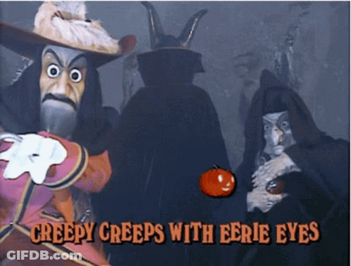 A Creepy Creep With Eerie Eyes Is Standing Next To Another Creepy Creep GIF