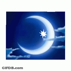 A Crescent Moon With A Star On It GIF