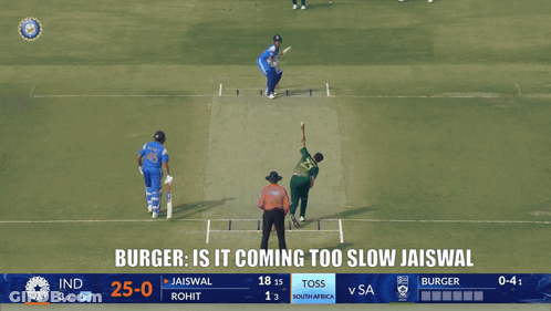 A Cricket Game Is Being Played In Front Of A Banner For Idfc Bank GIF