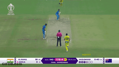 A Cricket Match Between India And Australia Is Being Shown On A Television Screen GIF