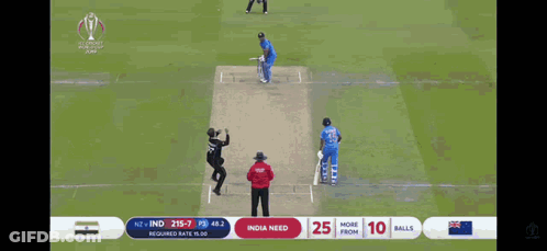 A Cricket Match Between India And New Zealand Is Being Played GIF