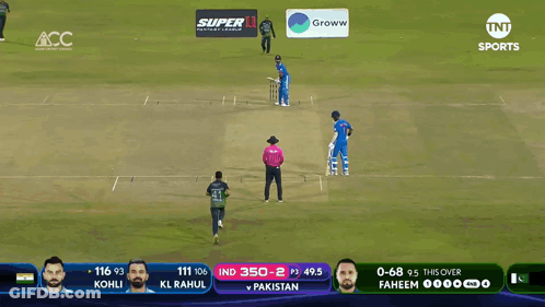 A Cricket Match Between India And Pakistan Is Being Shown On A Television Screen GIF