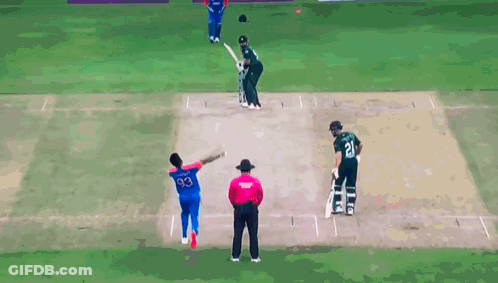 A Cricket Player Wearing A Number 93 Jersey Stands On The Field GIF