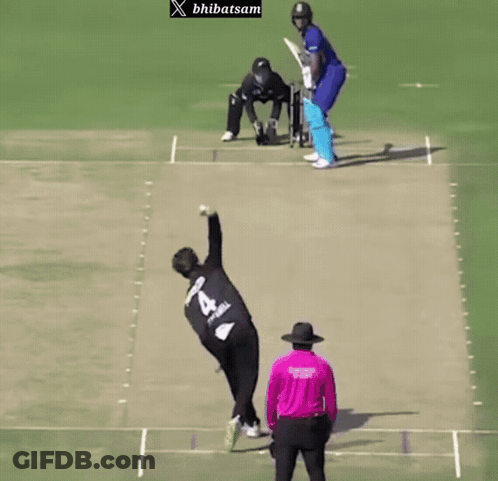 A Cricket Player With The Number 4 On His Jersey GIF