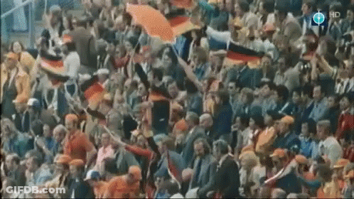 A Crowd Of People In A Stadium With Hd Written On The Bottom Right GIF
