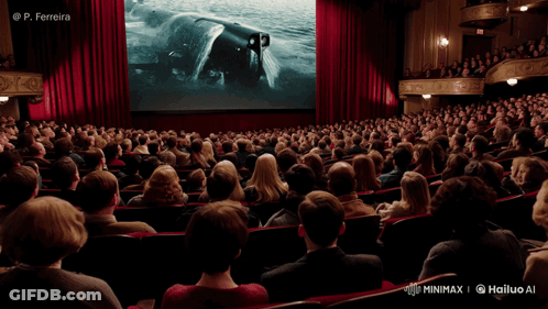 A Crowd Of People Sitting In A Theater Watching A Performance With A Photo By P. Ferreira GIF