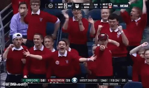 Crowd Watching Basketball Game UConn 58 Wisconsin 59 GIF