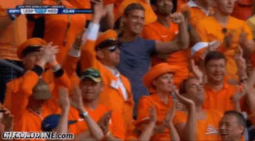 A Crowd Of People Watching A Soccer Game With A Gif Goldmine.com Watermark On The Bottom GIF