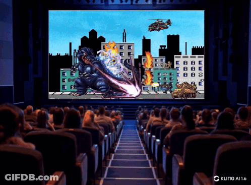 A Crowd Of People Watching A Video Game On A Large Screen GIF