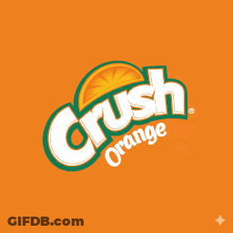 A Crush Orange Logo With A Slice Of Orange In The Middle GIF