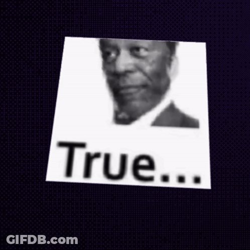 A Cube With A Man 'S Face And The Words True On It GIF