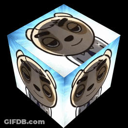Cube With Cartoon Meerkat Image GIF