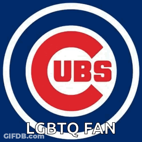 A Cubs Logo With A Bear And The Words Lgbtq Fan Below It GIF