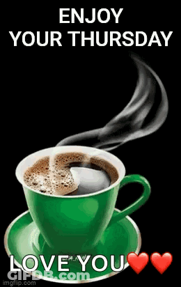 A Cup Of Coffee On A Saucer With Smoke Coming Out Of It . GIF