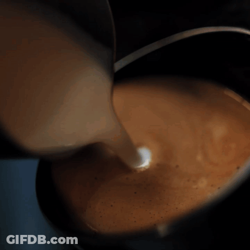 A Cup Of Coffee With The Words Hoffentlich Hast Du Genug Kaffee Written On It GIF