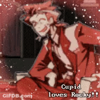 A Cupid Is Sitting On A Couch With A Cup Of Coffee . GIF
