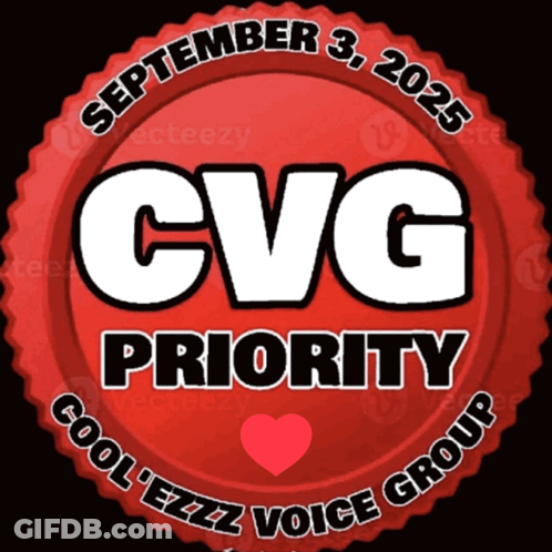 A Cvg Priority Logo With A Heart In The Center GIF