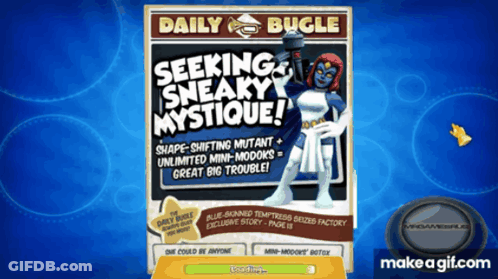 A Daily Bugle Advertisement For Seeking Sneaky Mystique Features A Mutant GIF