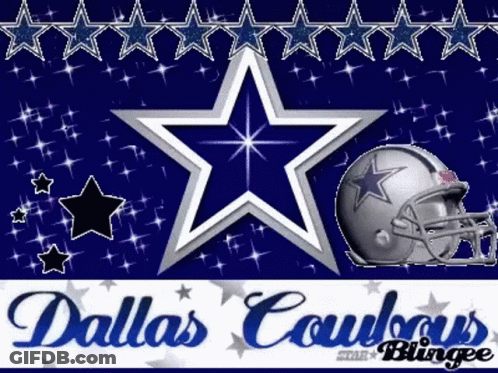 A Dallas Cowboys Logo With A Star And A Helmet GIF