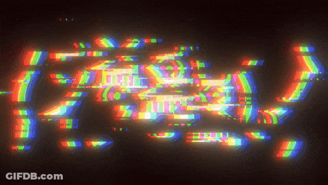 A Dark Background With A Rainbow Of Colors And A Few Letters GIF