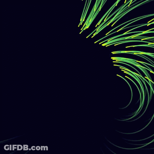 A Dark Background With Green And Yellow Lines GIF