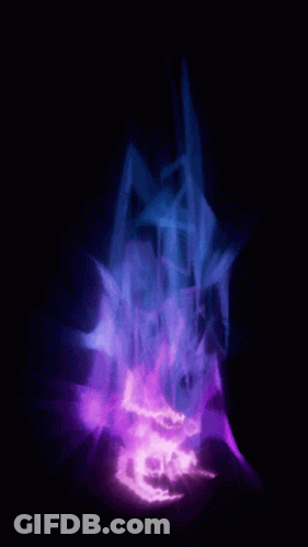 A Dark Background With Purple And Blue Lights Coming Out Of The Center GIF