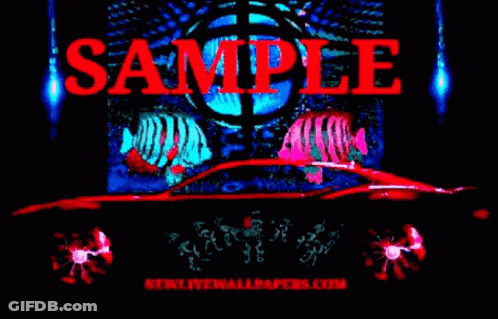 A Dark Background With The Words Sample In Red GIF