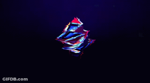 A Dark Blue Background With A Colorful Object In The Foreground GIF
