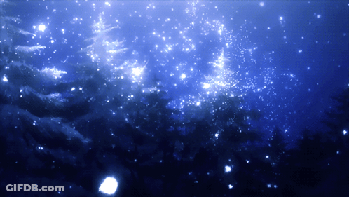 A Dark Blue Background With A Lot Of Stars And Clouds GIF
