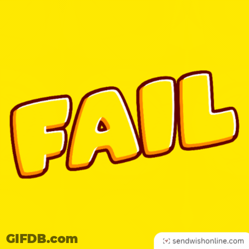 A Dark Blue Background With The Word Fail In White Letters GIF