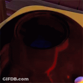 A Dark Room With A Blue Object In It GIF