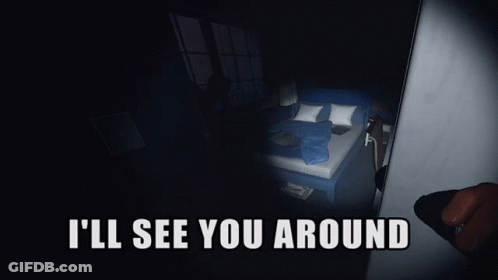 Dark Room With I'll See You Around Text GIF