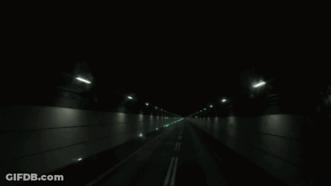 A Dark Tunnel With The Word Shagarita On The Bottom Right GIF