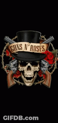 A Day Of The Dead Skull Wearing A Top Hat And Roses GIF