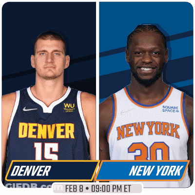 A Denver And New York Basketball Game Is Scheduled For Feb 8Th GIF