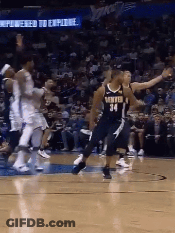 Denver Basketball Player Jumping During Game GIF